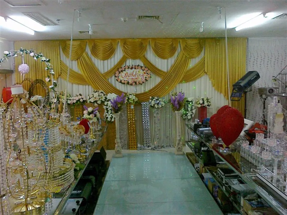 3 colors 6 ft x 6 ft Flower Garland Backdrop Curtain For Wedding Decoration