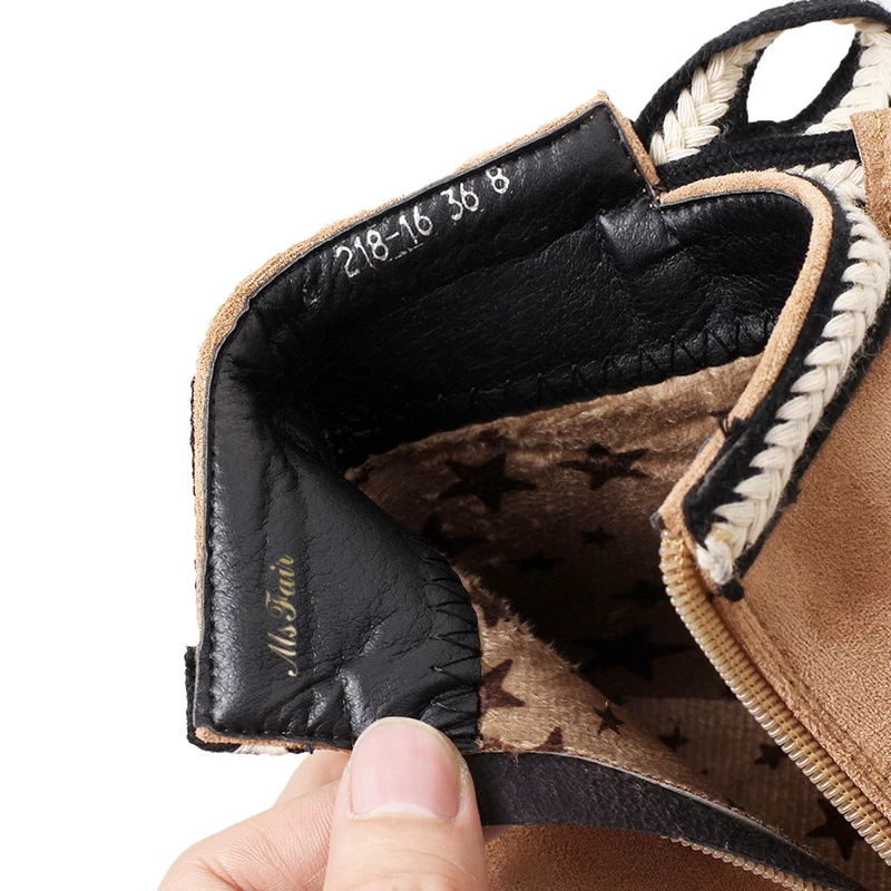 MsFair Women Boots Fashion Zipper Ankle Boots Women Shoes Elegant Short Plush Boot Shoes For Girl Pointed Toe Thin Heels Boots Women's Shoes