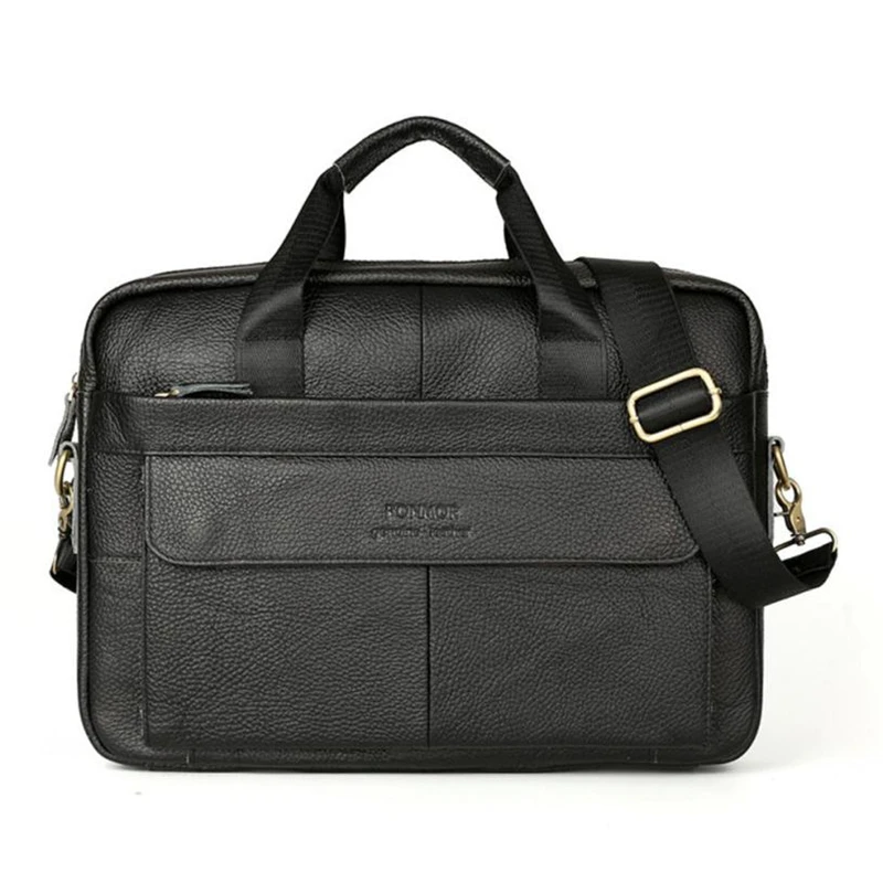 

leather briefcases men Men's Leather Messenger Shoulder Bags Business Work Briefcase Laptop Bag Handbag O0605#30