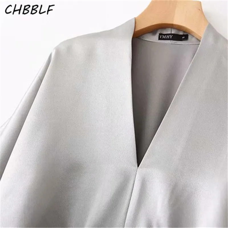 Chbblf женское элегантное платье с v-образным вырезом платье, эластичный пояс с коротким рукавом женское платье vestidos POP1305
