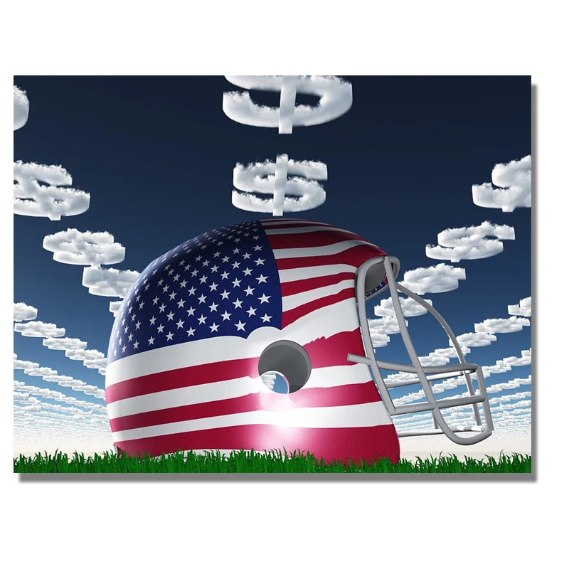 #*Cheap 5d Diy Diamond Painting Badge American Football Picture Diamond Mosaic Full Round Diamond Embroidery Cross Stitch Patterns Pj070