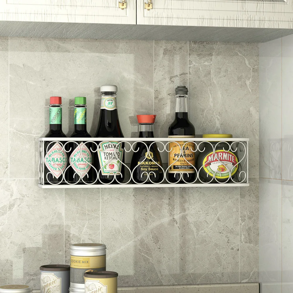  1 PCS Kitchen shelf free punching wall hanging shelf seasoning shelf spice rack wx8071716 - 32908349082