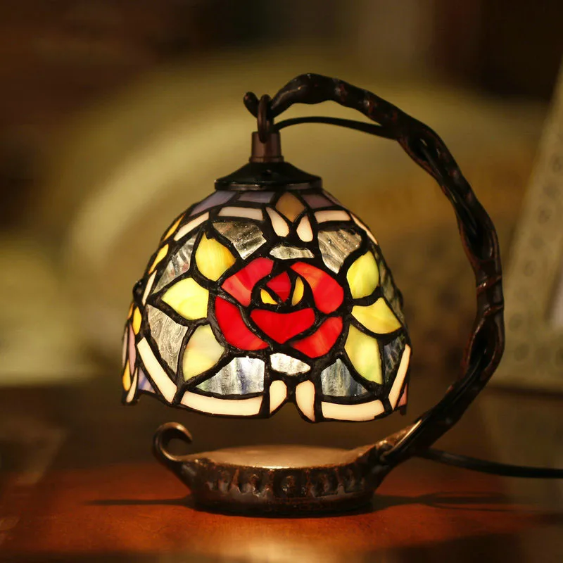 

Tiffany Bedside Table Lamps Ancient Garden Bedside Lamps Night Light Bedroom Lamp Desinger's Store Handmade Table Lamp