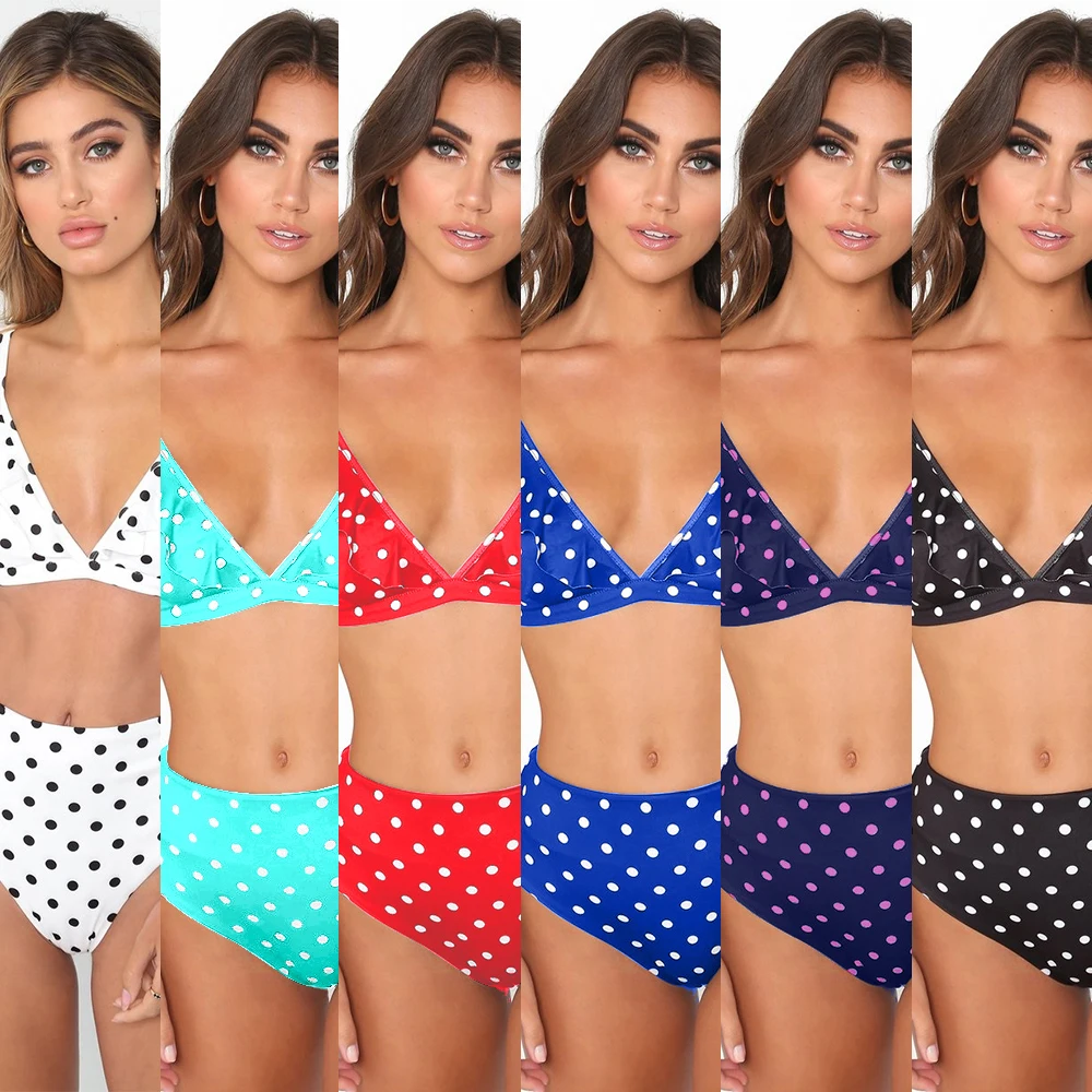 

Vintage Polka Dot Retro Ruffle Sexy Dot Bikini Set Swimsuit 2018 New Style Brazilian Women Summer Beach Wear Bikinis Swimwear
