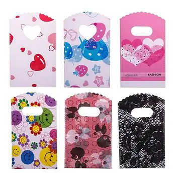 

50Pcs Flower Cartoon Bear Heart Mix Small Mini Gift Pretty Patterns Jewelry Bags