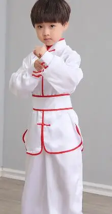 Лидер продаж года; детская одежда в стиле ушу Детский костюм для кунг-фу; Традиционный китайский костюм для мальчиков и девочек; Taichi; костюм для сцены; AMBESTPARTY - Цвет: Серый
