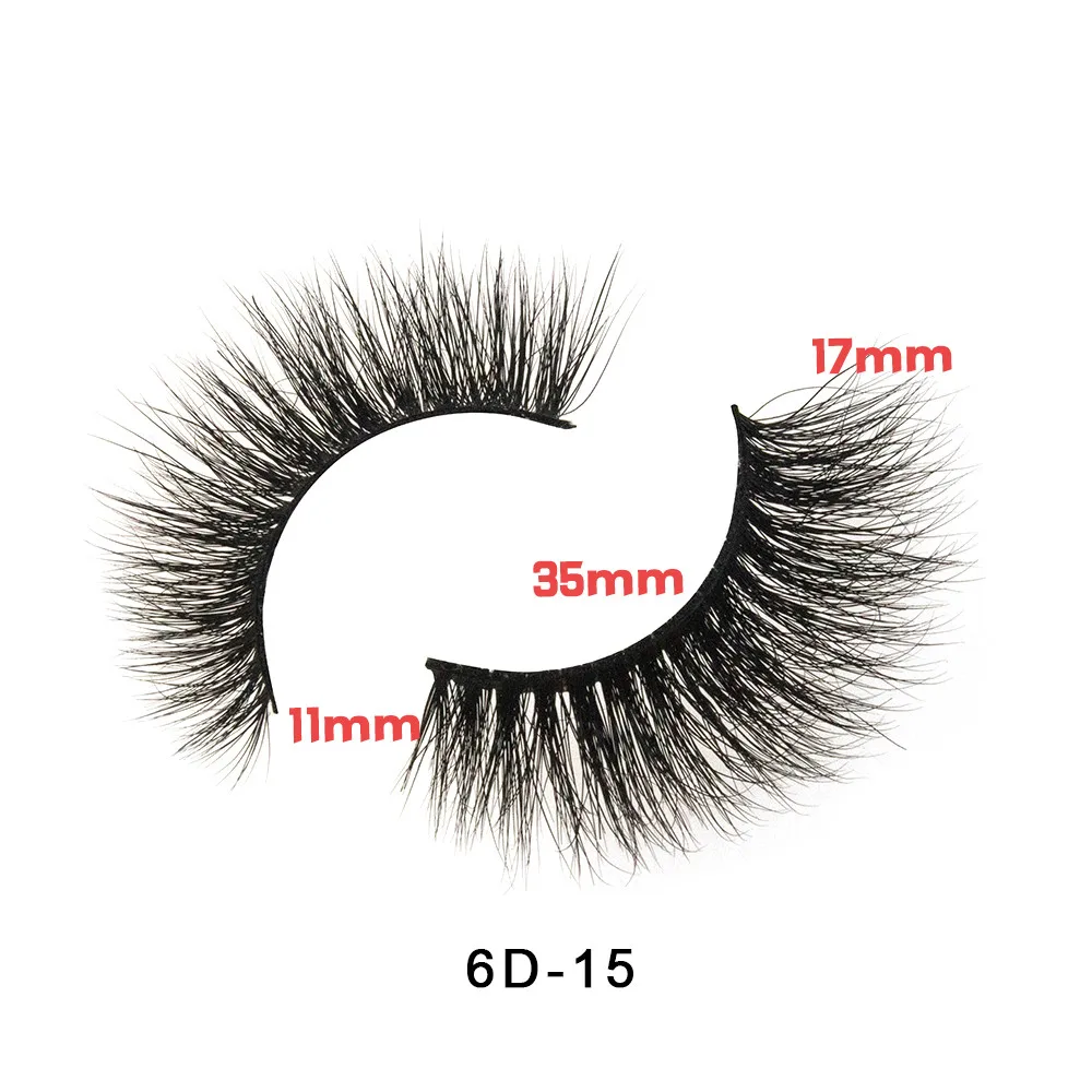 Ручные ресницы 6D-17 норковые ресницы многоразовая Косметика накладные ресницы по индивидуальному заказу упаковочная коробка с логотипом - Цвет: 6D-15