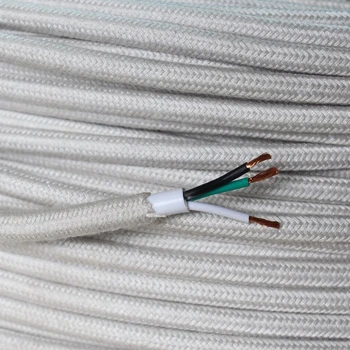 

3 Core 18AWG American Standard Cotton Covered Braided Cable 18 Gauge Vintage Textile Cord Electrical Wire