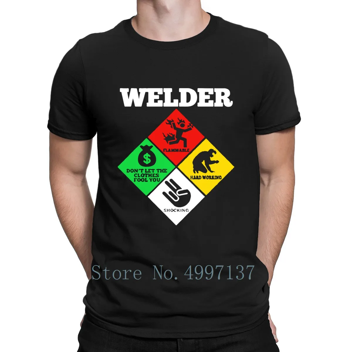Weld Diamonds Life Welder Flammable Welder T Shirt 100 Cotton Basic