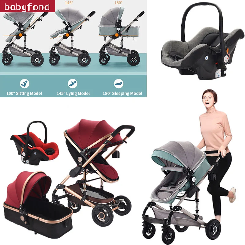 High landscape baby stroller multi-function can sit two-way four-wheel shock absorber folding newborn trolley High landscape baby stroller multi-function can sit two-way four-wheel shock absorber folding newborn trolley