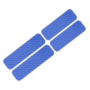 

DWCX Universal 4pcs Carbon Fiber Style Blue Car Door Sill Scuff Cover Welcome Pedal Protect Sticker Decal