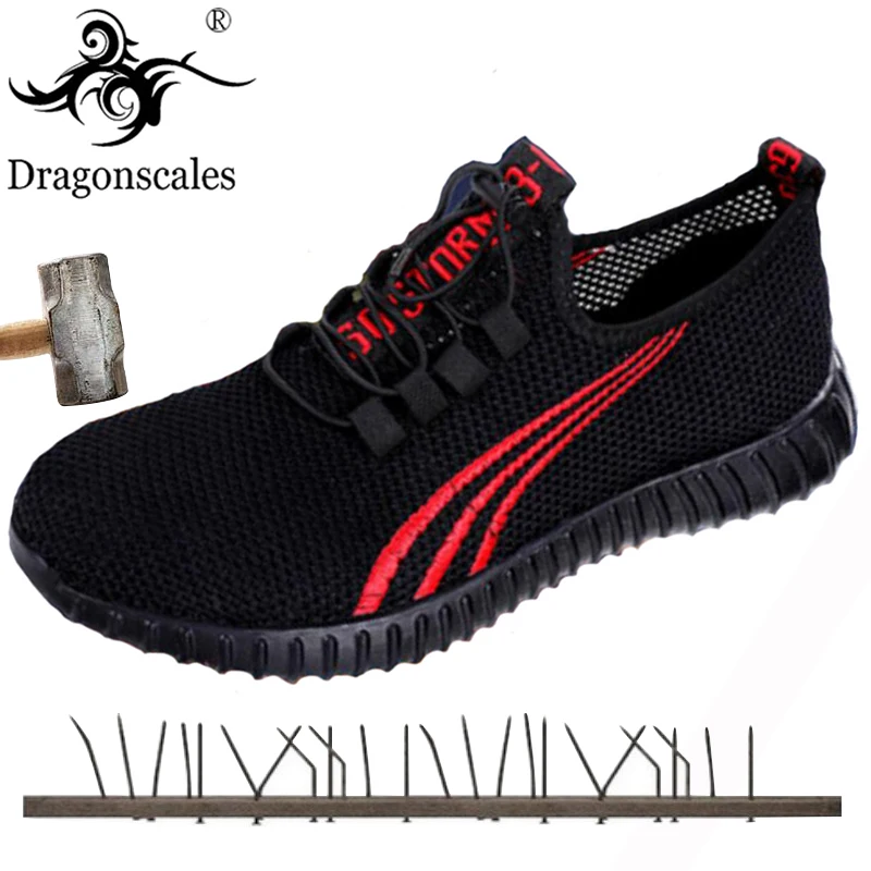 2019 New High Quality Men's Safety Shoes Breathable Mesh Summer Steel Toe Cap Anti-piercing Lightweight Non-slip Outdoor Work | Обувь
