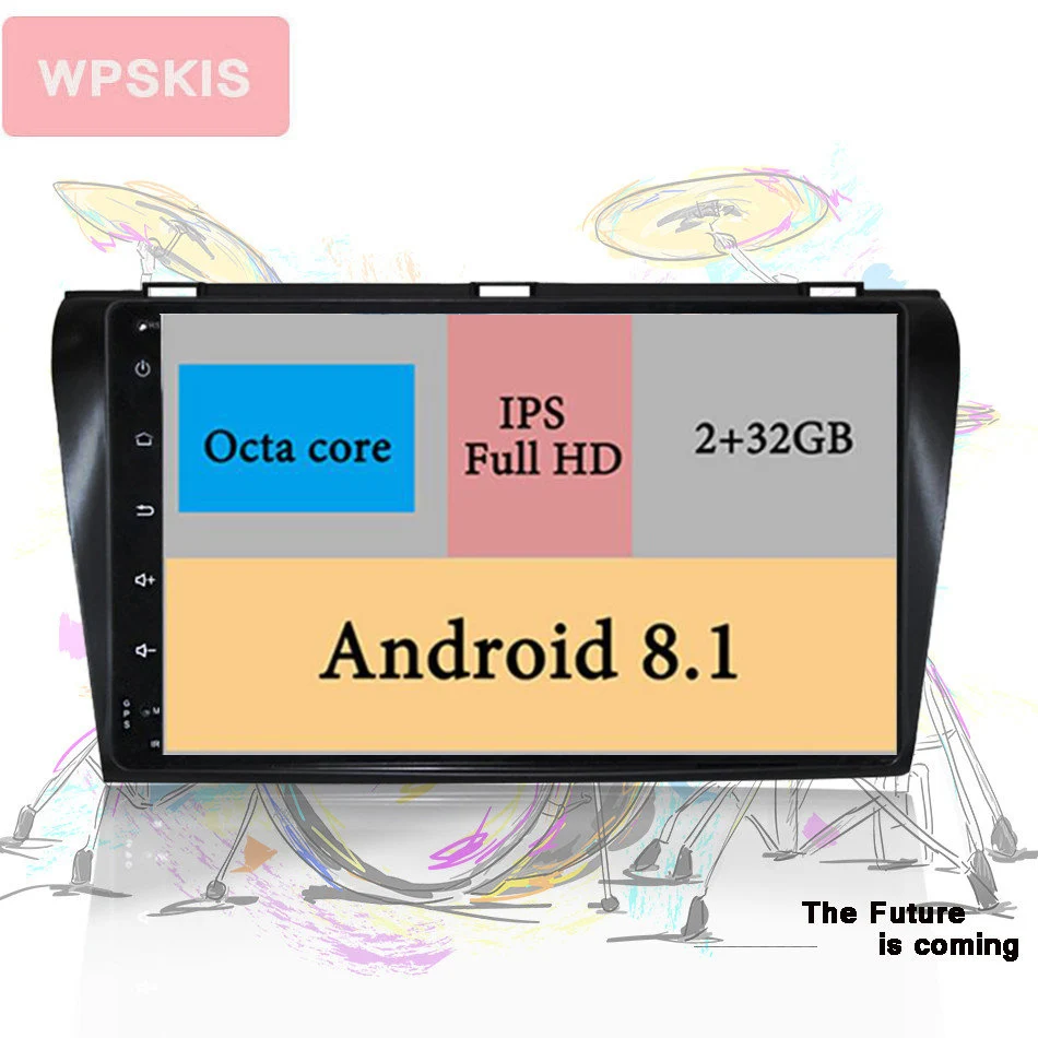 Discount 9" Android 9.0 RAm 2G Rom 32G GPS For Mazda3 2004-2008 Wifi Bluetooth Car Video Player Nav Navigation Radio Head units (No DVD) 0