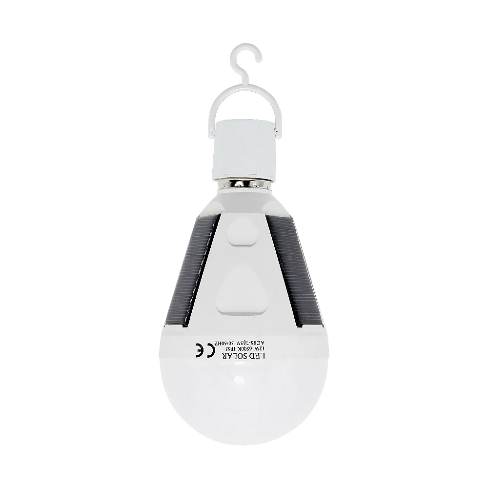 

Multi-purpose Rechargeable Led Bulb E27 LED Solar Lamp 12W 85V-265V Outdoor Emergency Bulb Camping Tent Hiking Fishing Light