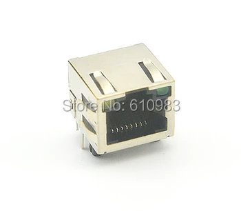 

New Arrival 50pcsX RJ45 Combo Socket Base-TX RJ45 Tab-UP with LED PCB 8pins integrated connector LED