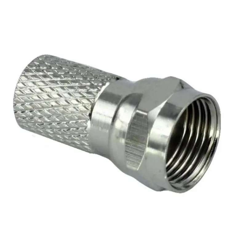 50pcs Connector Screw On Type For Rg6 Dual Shield Tv Antenna Coax Cable