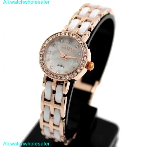 FW862G Round Rose Gold + PNP Watchcase Women Stylish Alexis Brand  Ceramic Watch