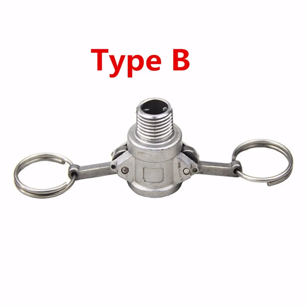 1pcs 304 Stainless Steel Homebrew Camlock Female Coupler Fitting Male Adapter 1/2" MPT FPT Hose Barb Type A/B/C/D/E/F