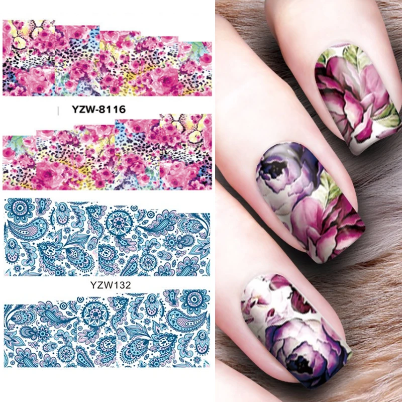

1pcs Nail Sticker Flower Watercolor Water Design Transfer Decal Sliders for Nail Art Decoration Manicure Wraps Tools Tips
