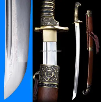 

Metal Handle Mongolia Cavalry Dao Sword Katana Sharp Damascus Steel Chinese Saber Knife