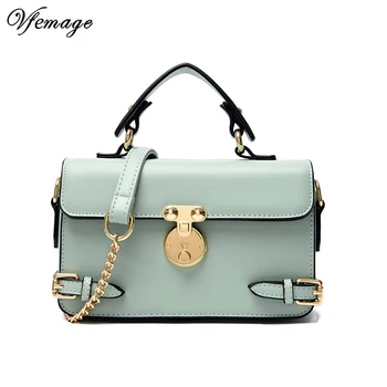 

Vfemage 2019 Women Shoulder Bags PU Ladies Handbag Female Crossbody Bags Solid Small Flap Bag for Fashion Ladies Sac a Main