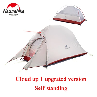 NatureHike Cloud Up 1 2 3 человек бесплатно обновленный самостоящий тент 20D силиконовые тенты двухслойный кемпинговый Тент Открытый Тент - Цвет: Cloud 1 20D Gray