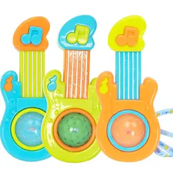 1 шт. пластик мини дети Электрический сенсорный сенсор свет музыка гитары Ребенка узнать Развивающие игрушки для детей музыкальный