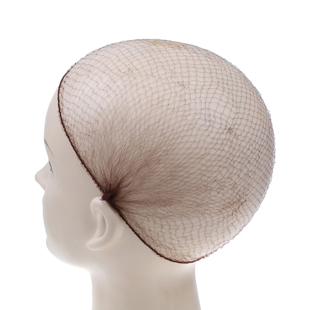 50/100Pcs Hair Nets Invisible Elastic Edge Mesh Hair Styling Hairnet Soft Line For Dancing Sporting Hair Net Wigs Weaving Coffee