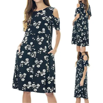 

Maternity Dresses Women Pregnant Nursing Floral Print Breastfeeding Summer Dress Robe Grossesse Clothes For Pregnant Women S-2XL