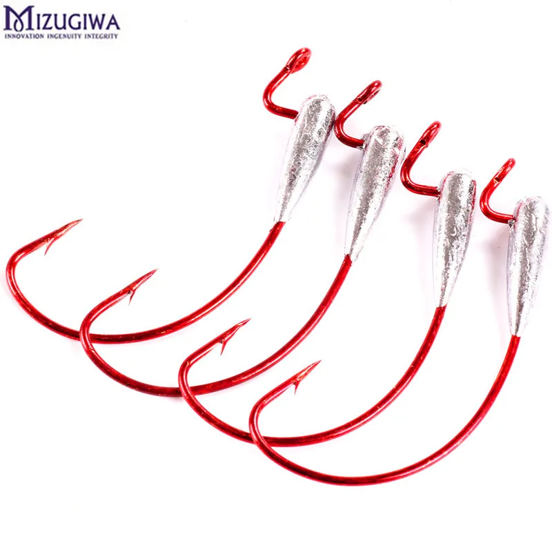 25pcs weighted worm hook 2g 3 5g sharp fishing hooks swimbait hook hook size for bass