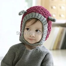Многоцветный Младенческая малышей ручной вязки крючком Hat