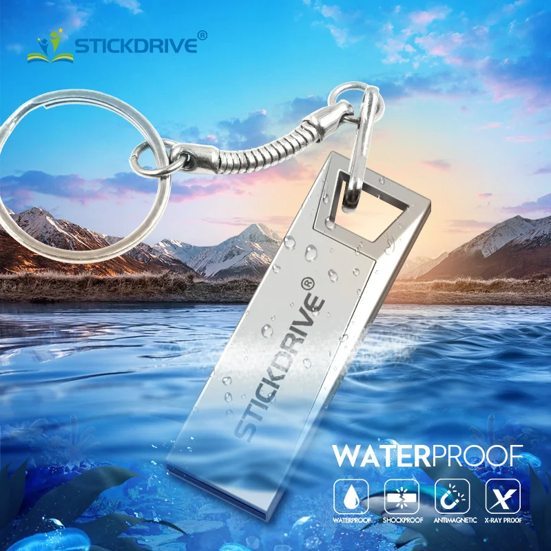 Hot sale USB flash drive 4GB 8GB 16GB 32GB 64GB pen drive 128GB waterproof Pendrive USB flash drive gift keychain free shipping