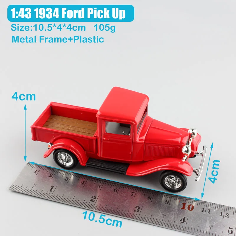 1/43 масштаб маленький винтажный 1934 Ford pick up грузовик металлический Diecasts& игрушечный Транспорт модель реплики Машинки Игрушки для коллекции мальчик - Цвет: 1934 Ford Pickup