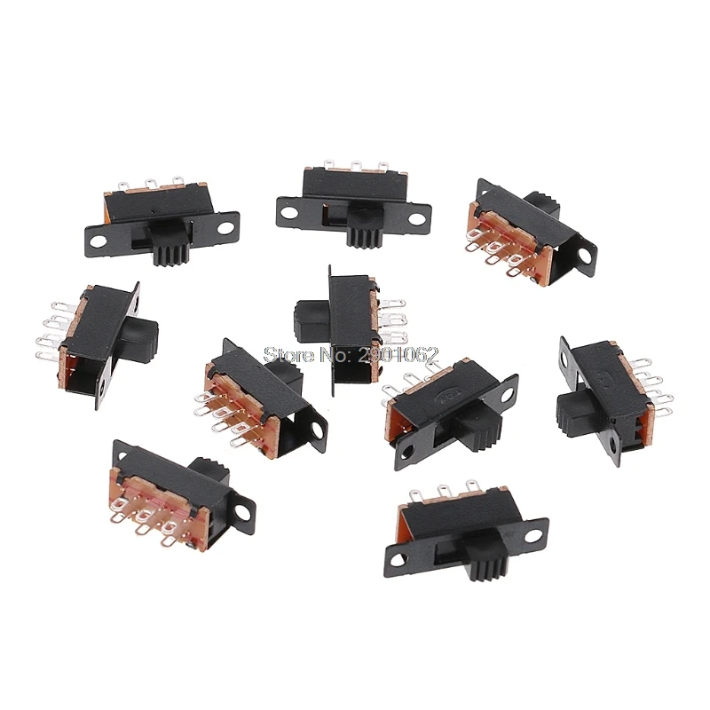 

10Pcs SS22F32 6 Pins 2 Positions DPDT On/On Mini Slide Switch 0.5A Toggle Switch J11 Drop shipping