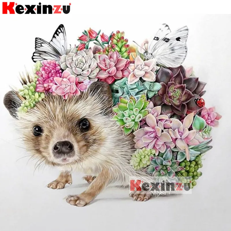 

kexinzu Full 5D dIY Square Diamond Painting"butterfly Hedgehog"3D Embroidery Cross Stitch Rhinestone Mosaic Home Decor Gift W115