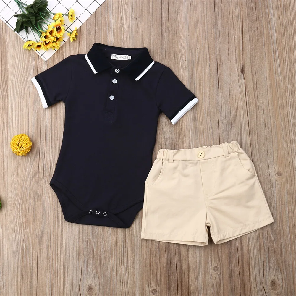 Г. Летняя одежда для малышей Одежда для маленьких джентльменов для новорожденных мальчиков синий комбинезон+ шорты, комплект одежды из 2 предметов