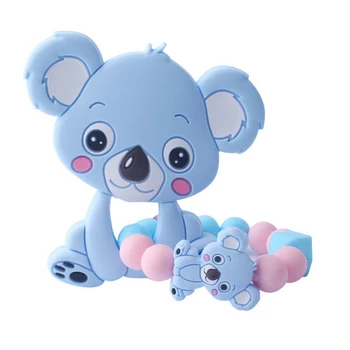 

Baby Silicone Teether Koala Teething Toy beads DIY chew Necklace Nursing Tool Pendant Food Grade Silicone Teether
