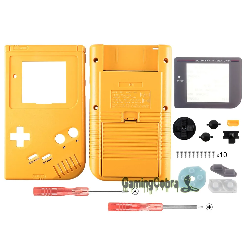 Yellow Solid Full Housing Shell Buttons with Screen Len for Gameboy DMG-01 - GBF001