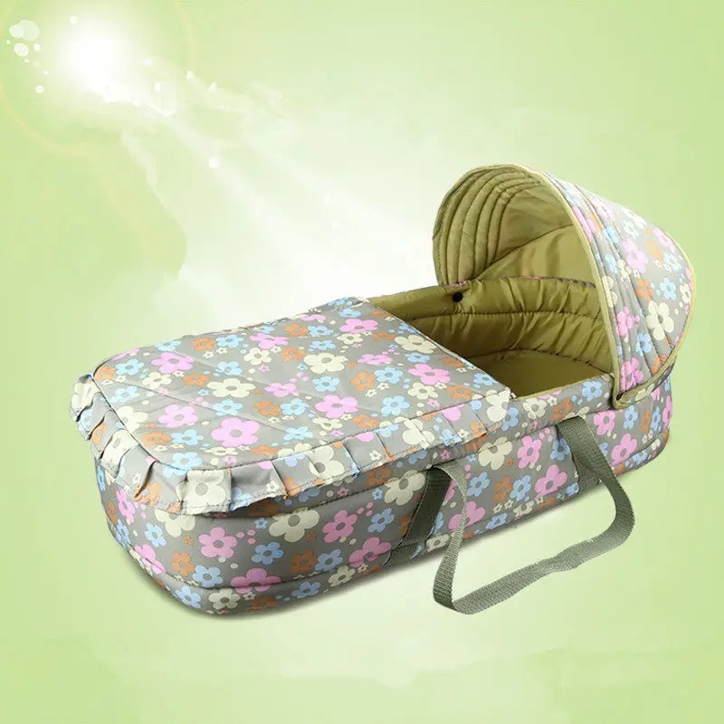 Детская переносная кроватка для путешествий, Детская переносная кроватка для новорожденных, детская спальная кровать, детская кровать для путешествий в виде корзины, детская кроватка для автомобиля, теплая ветрозащитная затенение