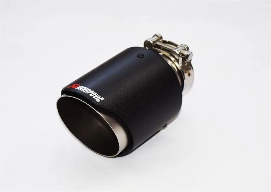1pc Inlet 60mm outlet 89mm font b Car b font akrapovic carbon fiber font b Exhaust