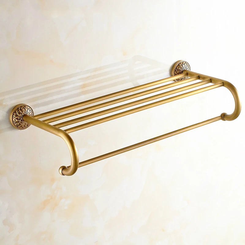 Antique Bronze Towel Rack/Holder Bathroom Shelf European Solid Brass