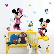 Disney Fashion Mickey Minnie Mouse DIY Little Sticker Removable Waterproof Cartoon Sticker Kids Baby Decal Decoration