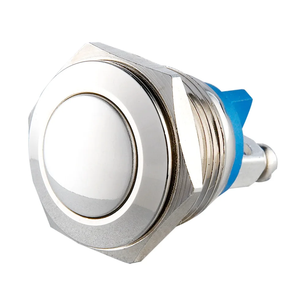 LANGIR Normally Open Momentary Nickel Plated Brass Small Push Button