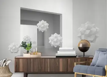 

Private custom solid geometry ball modern architecture space room TV sofa living room bedroom background wallpaper mural