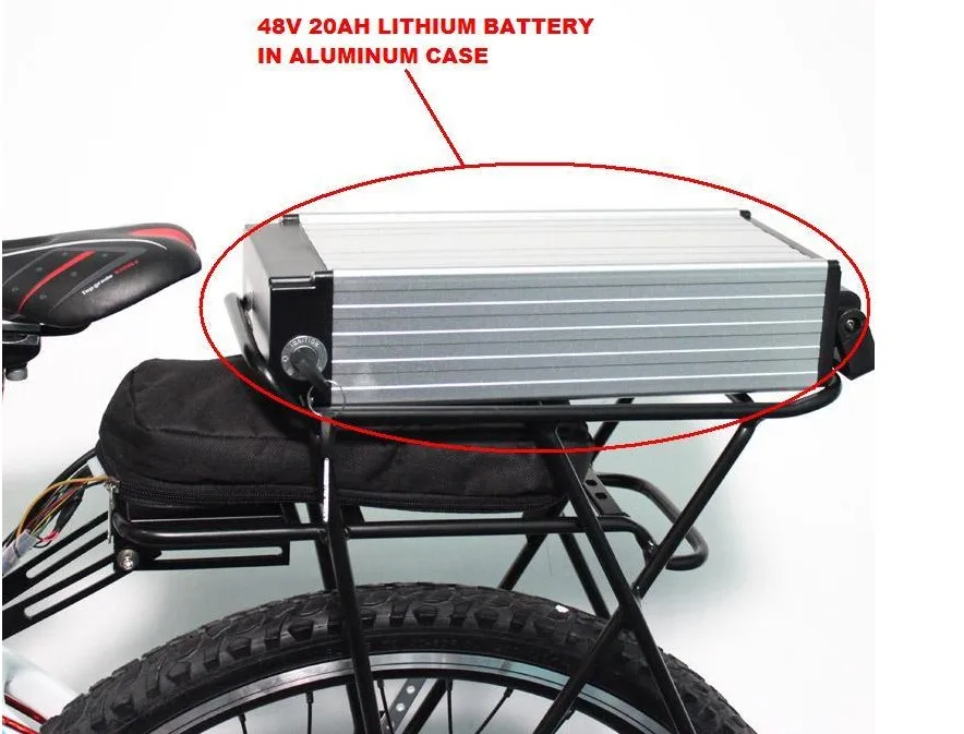 

EU Russia No Tax! Lithium battery E Bike 48v 20ah rear luggage battery litio for bafang mid-drive motor ebike kits 500w/750w