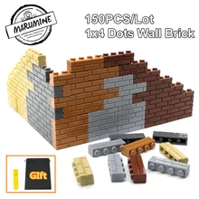 MARUMINE City Part 1x4 Dots кирпичи 15533 дома стены строительные блоки Совместимость обучения Классический DIY MOC Обучающие игрушки набор