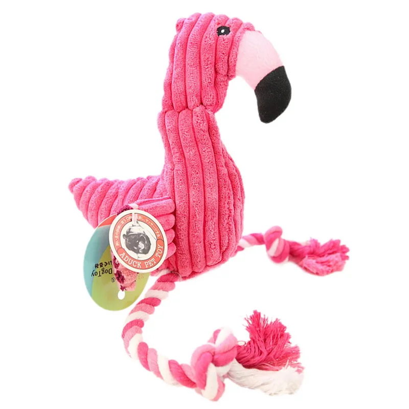 Flamingo Pet Flannel Toy Dog Goods Dog Toy Bit Rope Hair Sound Pet