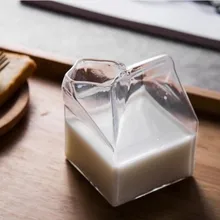 Стеклянный стакан для молока, чашки, креативные американские молочные пакеты, новинка, молочный кофе, чашка для сока, Хрустальный контейнер для завтрака, коробка для микроволновой печи