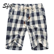 Sfit летние мужские клетчатые повседневные шорты, быстросохнущие пляжные шорты, свободные шорты для фитнеса, тренировок, пробежки, спортивные шорты