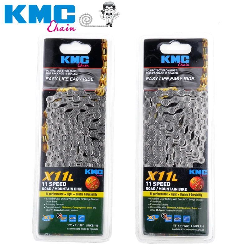 

original kmc x11 X10Lept 11 speed chain for trekking 116 left ecoproteq coated 11 s chain + missing link